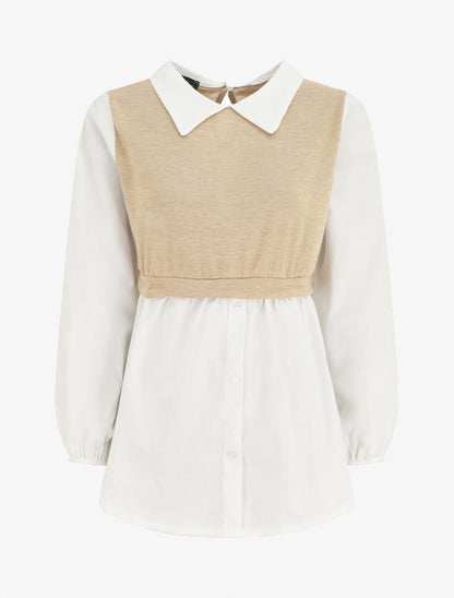 Pull à chemise en trompe l&