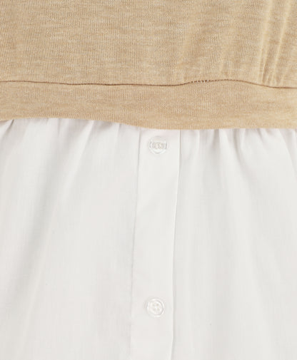 Pull à chemise en trompe l&
