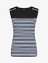 Top à imprimé style marinière - Noir - 1