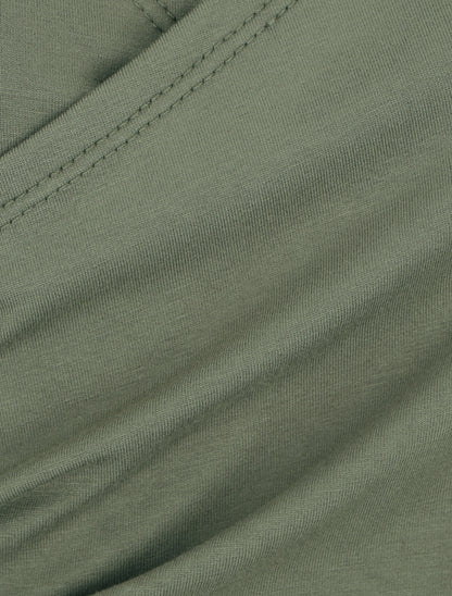 Top sans manches uni drapé - Kaki - 3