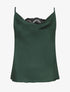 Caraco satiné col bénitier à dentelle - Vert foncé - 5