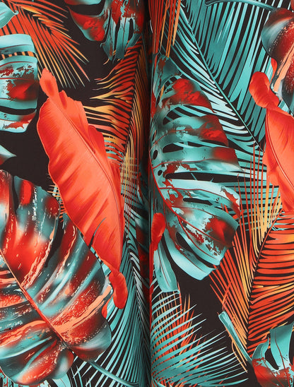 Pantalon ample imprimé tropical - Noir - 3