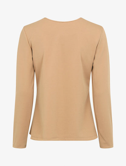 Veste droite boutonnée unie - Camel - 2