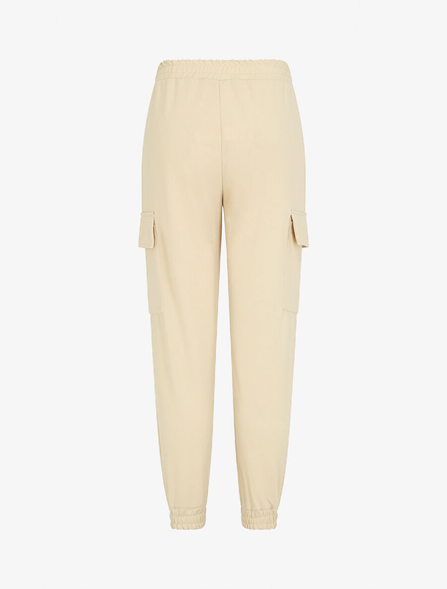 Jogging cargo taille haute - Beige - 2