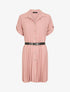 Robe chemise effet plissé à manches 3/4 - Vieux rose - 1