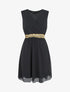 Robe sans manches taille élastiquée irisée - Noir - 1