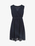 Robe fluide sans manches évasée - Marine - 5