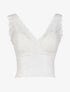 Crop top transparent en dentelle - Blanc - 4