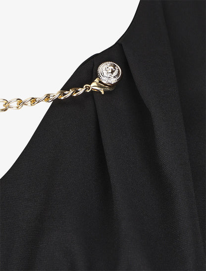 Robe courte sans manches à chaîne - Noir - 3