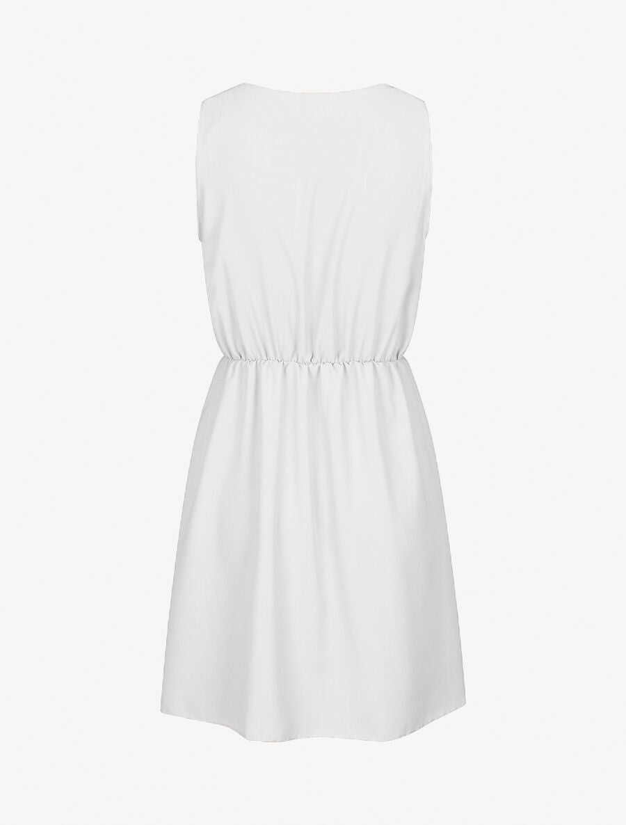 Robe courte sans manches à chaîne - Blanc - 2