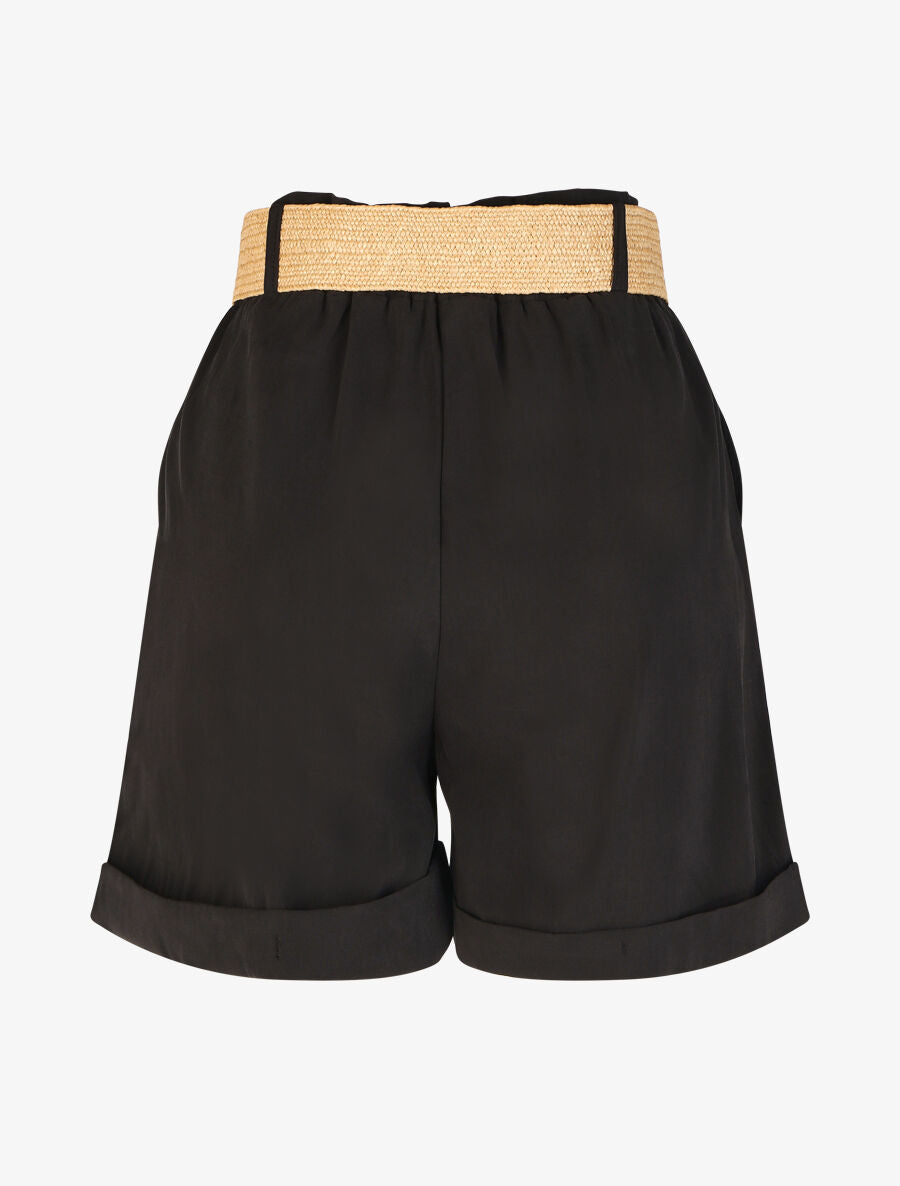 Short à revers uni - Noir - 2
