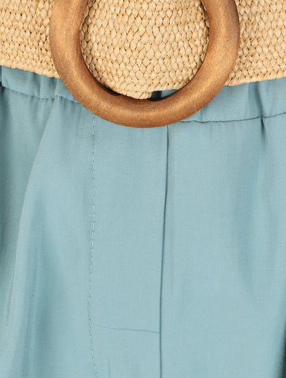 Short à revers uni - Vert d&