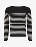 Pull marinière manches longues - Noir - 1