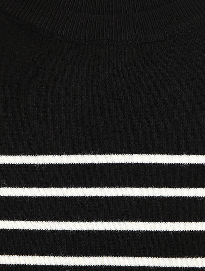 Pull marinière manches longues - Noir - 3