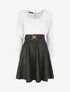 Robe patineuse simili manches longues - Blanc - 6