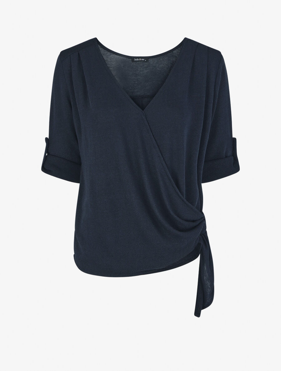 Pull loose style cache-coeur - Marine - 1