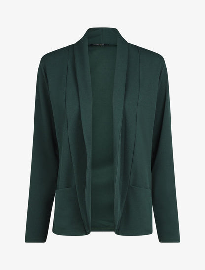 Blazer fin uni coupe droite - Vert foncé - 1
