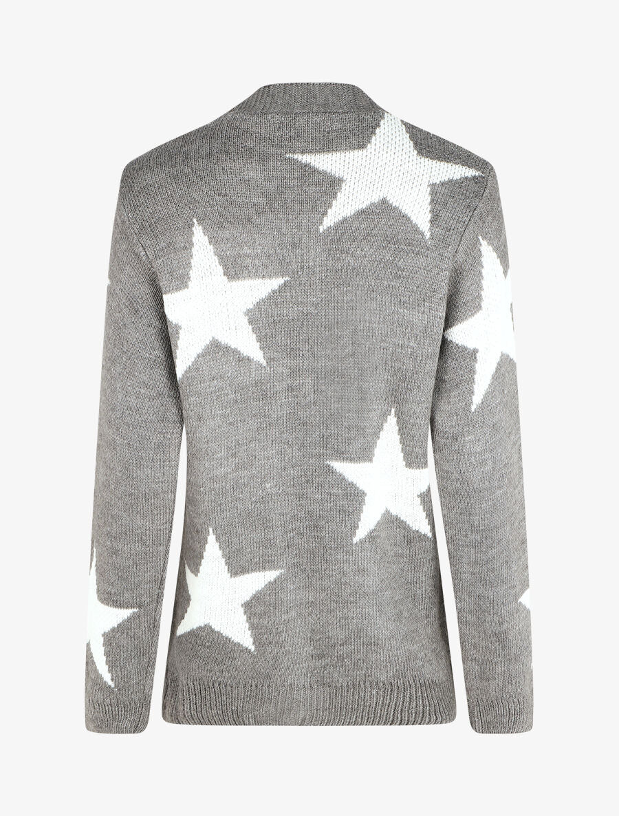 Gilet droit motif étoiles - Gris foncé - 2