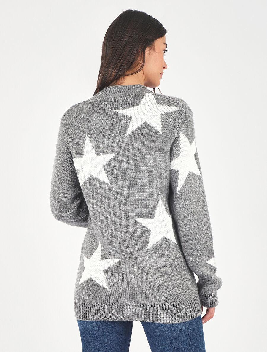 Gilet droit motif étoiles - Gris foncé - 5