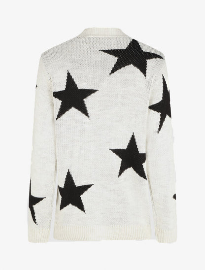 Gilet droit motif étoiles - Beige - 2