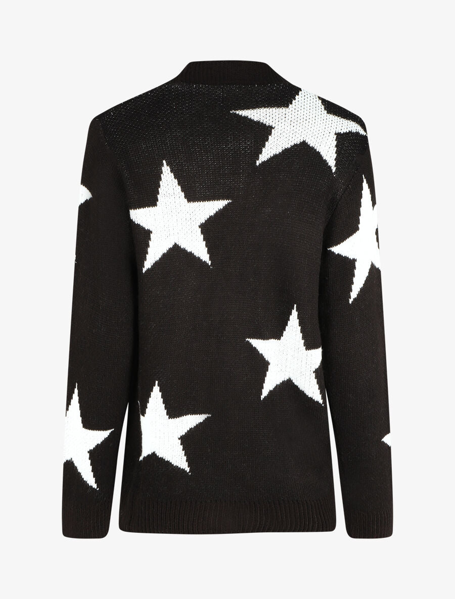 Gilet droit motif étoiles - Noir - 2