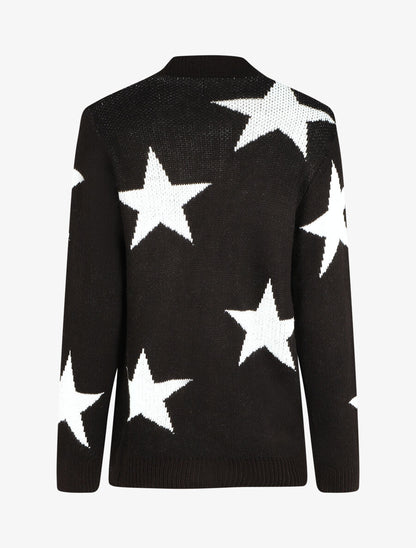 Gilet droit motif étoiles - Noir - 2