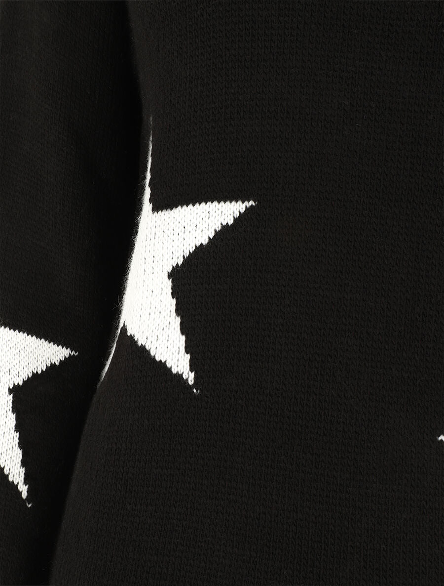 Pull droit motif étoiles - Noir - 3