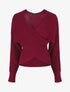 Pull croisé manches longues - Prune - 1