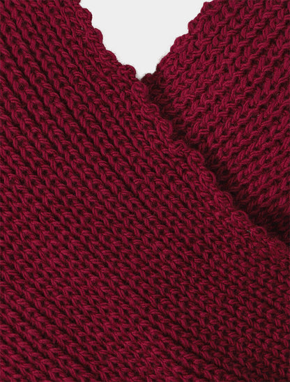 Pull croisé manches longues - Prune - 3