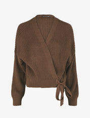 Pull cache-coeur loose uni - Marron - 1