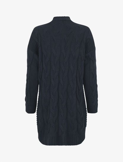 Gilet long effet tressé - Marine - 2