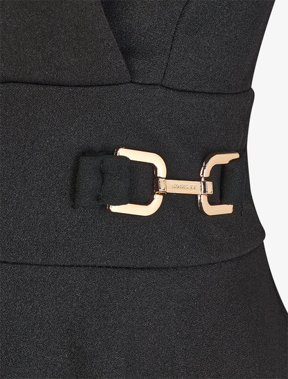 Robe patineuse courte sans manches - Noir - 3