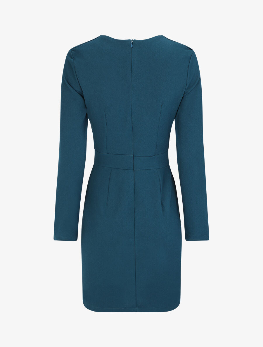 Robe courte ajustée à chaîne - Bleu canard - 2