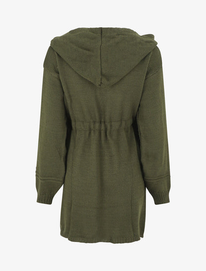 Gilet long à capuche - Kaki - 2