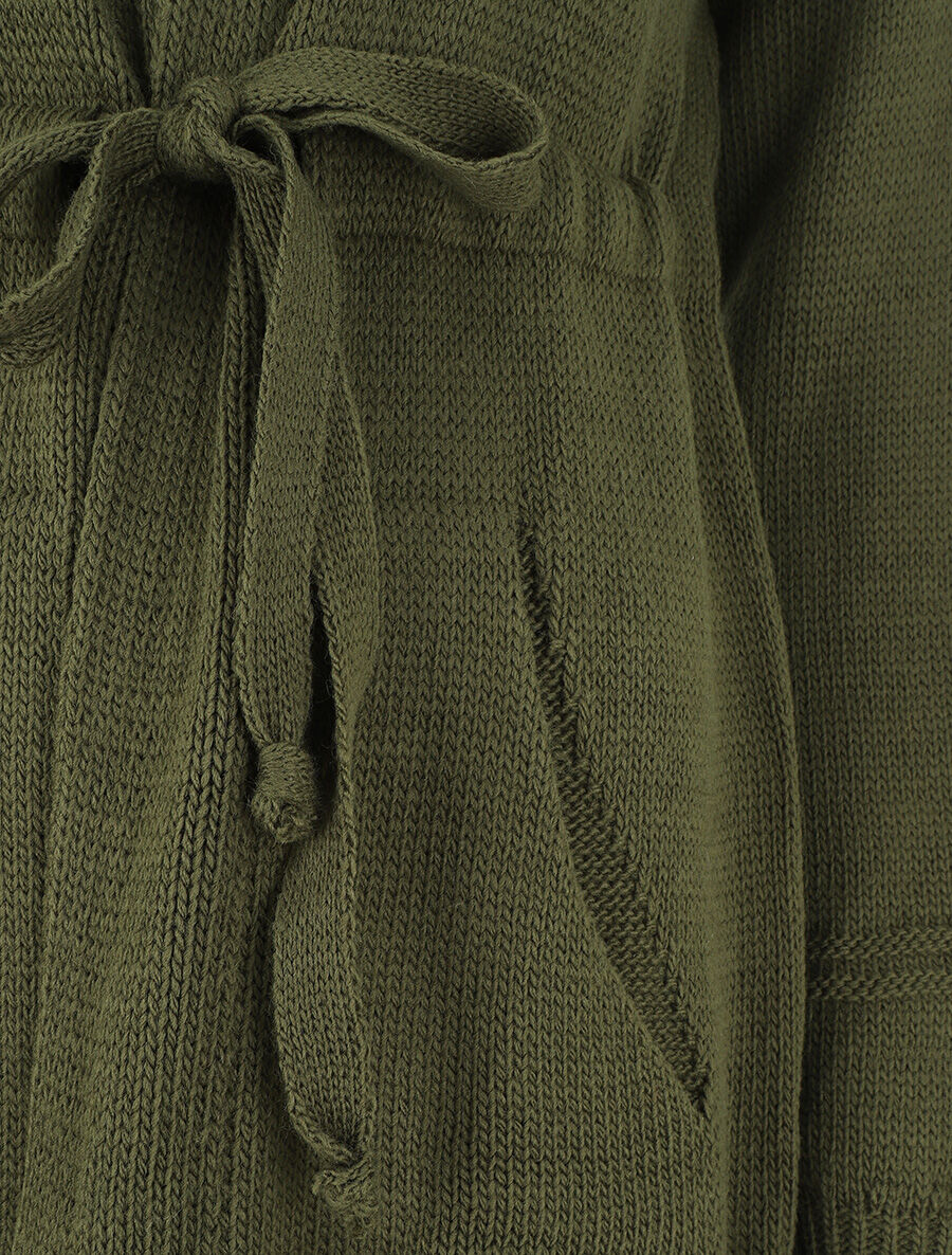 Gilet long à capuche - Kaki - 3