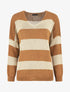 Pull oversize rayé et irisé - Camel - 7