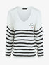 Pull marinière droit motif coeur - Noir - 4