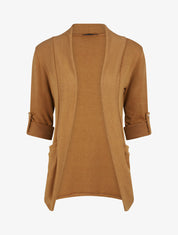 Gilet uni coupe droite - Camel - 1