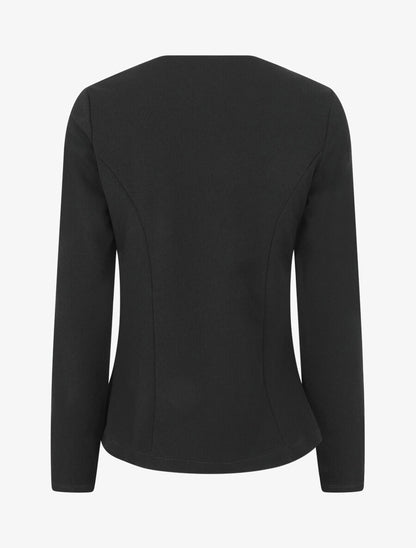 Blazer uni à poches zippées - Noir - 2