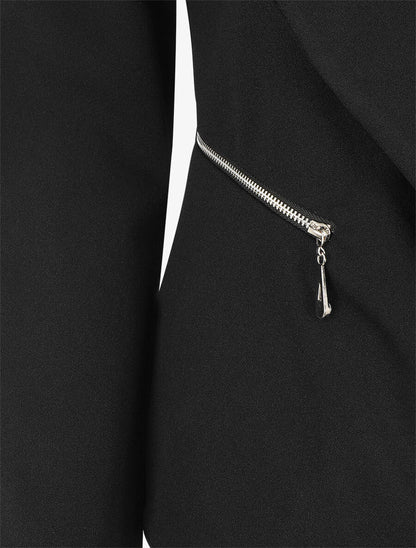 Blazer uni à poches zippées - Noir - 3