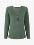 Pull fin uni à col zippé - Vert sapin - 1