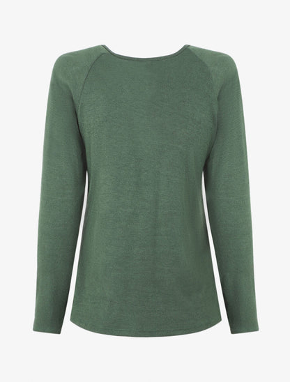 Pull fin uni à col zippé - Vert sapin - 2