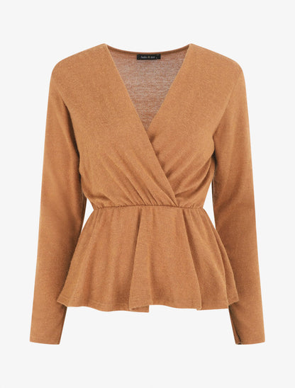 Pull uni col cache-coeur - Camel - 4