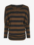 Pull ample motif rayé - Marron - 4