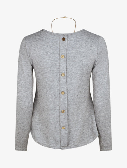 Pull droit dos boutonné - Gris - 2