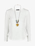 Pull droit dos boutonné - Blanc - 1