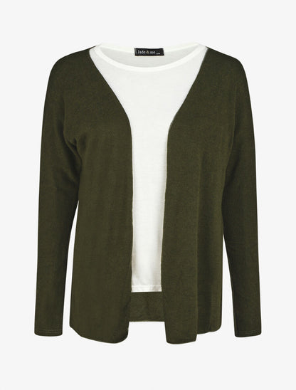 Ensemble gilet et t-shirt bicolore - Kaki - 6