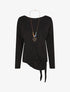 Pull fin uni à nouer - Noir - 1