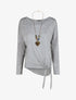 Pull fin uni à nouer - Gris clair - 4