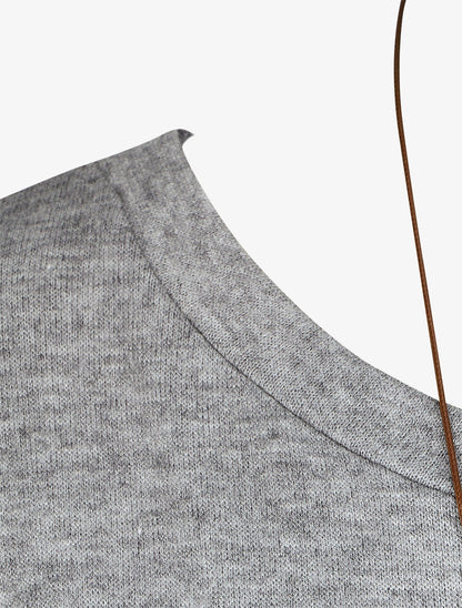 Pull fin uni à nouer - Gris clair - 3